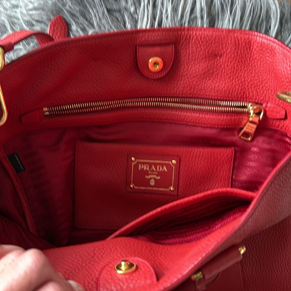 Authentic Prada red leather bag🍒 - Picture 8 of 14